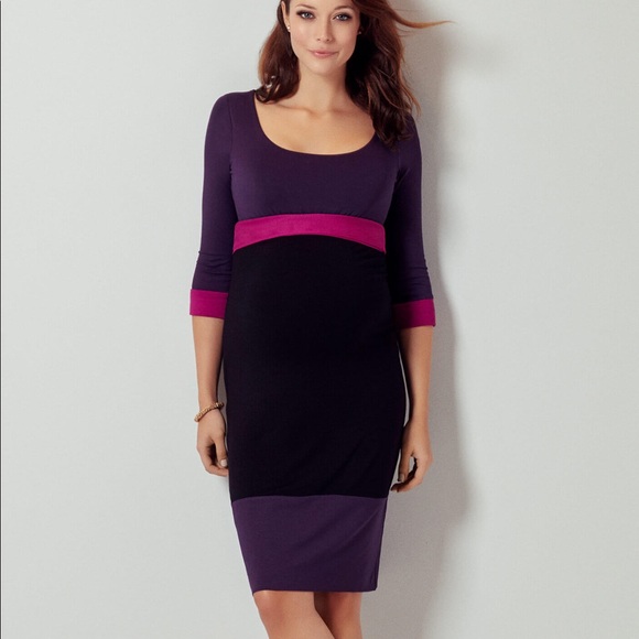 🌟HP🌟 Tiffany Rose Colour Block Maternity Dress - 10-12 US (4 Tiffany Rose) - Picture 4 of 6